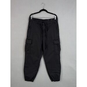 American Eagle Pants Womens 16 Black Cargo Baggy Jogger Skater Elastic Waist Y2K